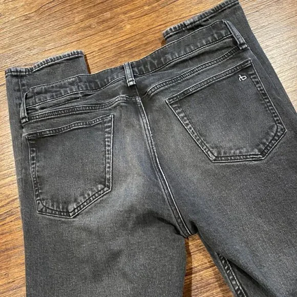Rag & Bone Men's 32x32 (31x31 actual) Fit 2 Slim Jean Faded Black Skinny Stretch - Picture 4 of 12